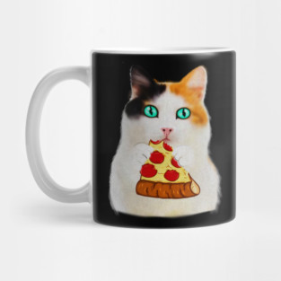 Cat Eating Pizza, Funny Pizza Lover Mug