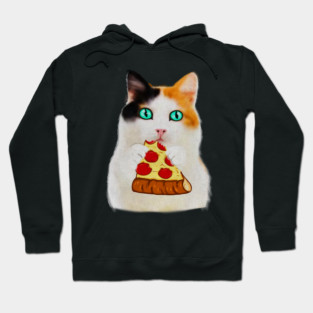 Cat Eating Pizza, Funny Pizza Lover Hoodie