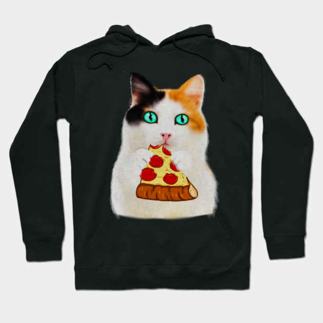 Cat Eating Pizza, Funny Pizza Lover Hoodie by logiamerch