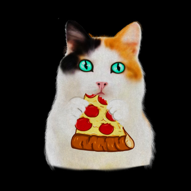 Cat Eating Pizza, Funny Pizza Lover by logiamerch