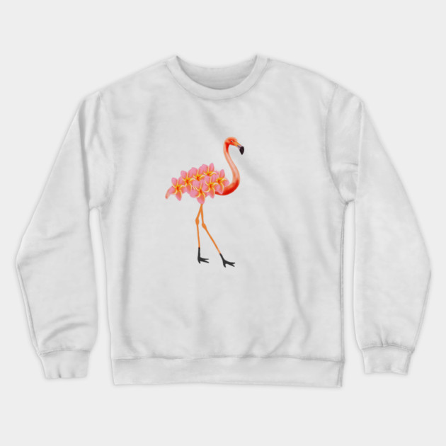 Flamingo Tropical Floral Crewneck Sweatshirt by logiamerch