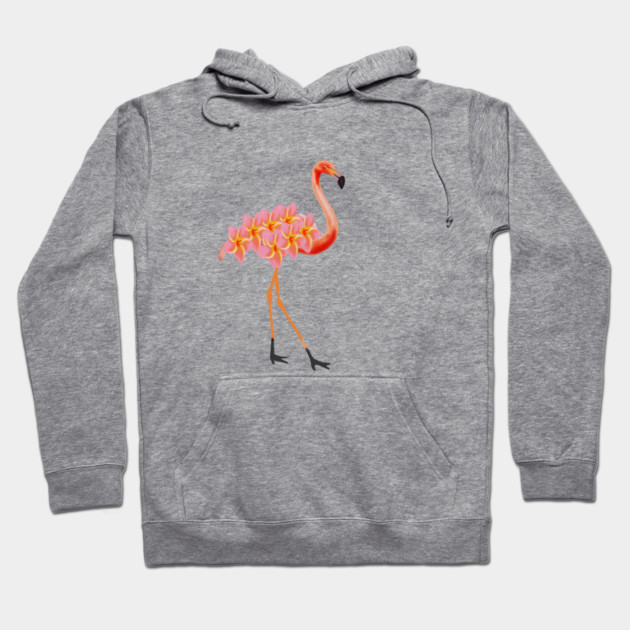 Flamingo Tropical Floral Hoodie by logiamerch
