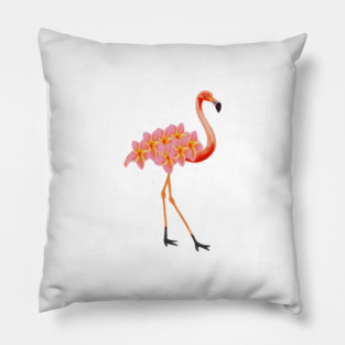 Flamingo Tropical Floral Pillow