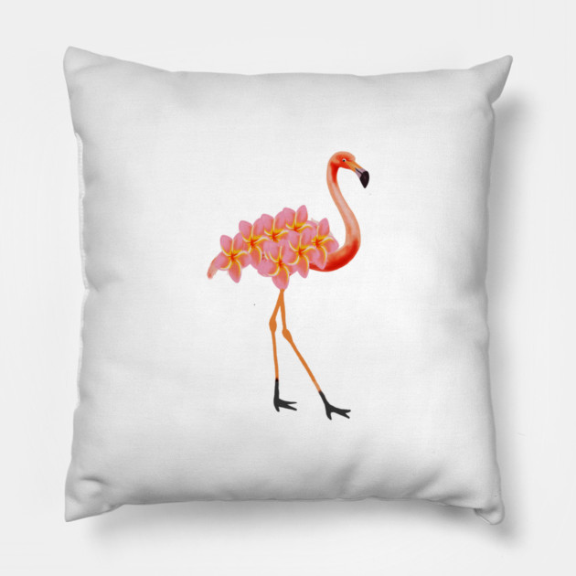 Flamingo Tropical Floral Pillow by logiamerch