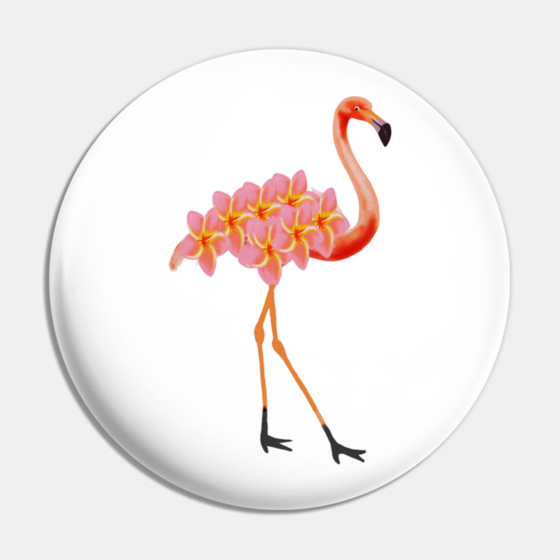 Flamingo Tropical Floral Pin by logiamerch