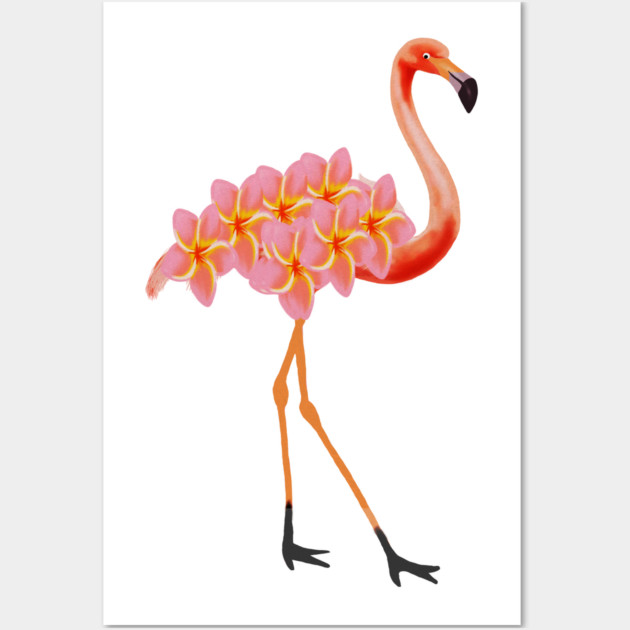 Flamingo Tropical Floral Wall Art by logiamerch