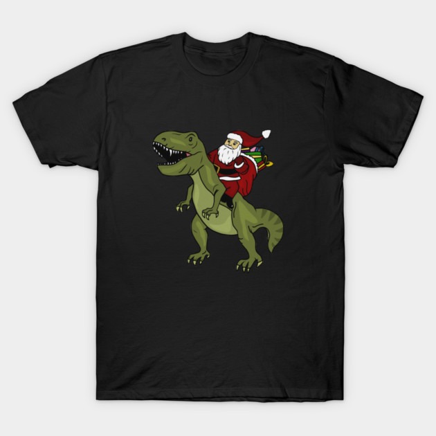 Dinosaur Christmas Gift Xmas T Rex Santa Funny T-Shirt by logiamerch
