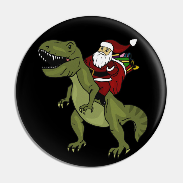 Dinosaur Christmas Gift Xmas T Rex Santa Funny Pin by logiamerch