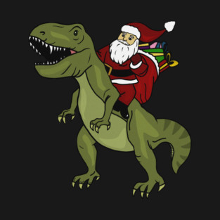 Dinosaur Christmas Gift Xmas T Rex Santa Funny T-Shirt