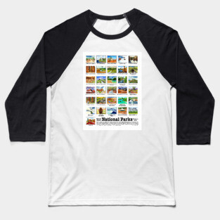US National Parks I-Z, Watercolors Baseball T-Shirt
