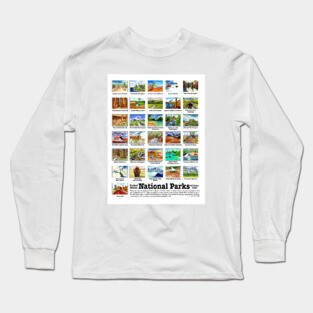 US National Parks I-Z, Watercolors Long Sleeve T-Shirt