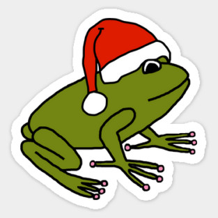 Santa Frog Sticker