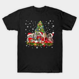 Cat Christmas Funny Shirt Meowy Christmas Tree Cat T-Shirt