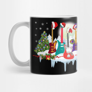 Guitar Santa Hat Christmas Tree Funny Music Loves Xmas Gift Mug