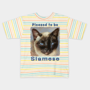 "Pleased to be Siamese" Cute Siamese Cat Kids T-Shirt