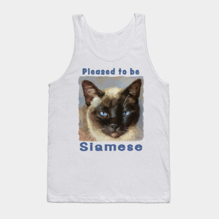 "Pleased to be Siamese" Cute Siamese Cat Tank Top