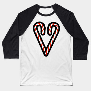 Candy Cane Heart Baseball T-Shirt