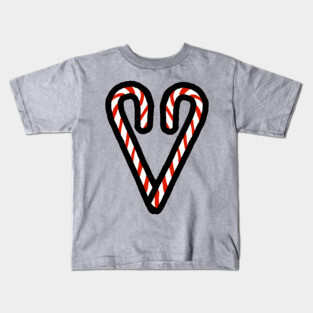 Candy Cane Heart Kids T-Shirt