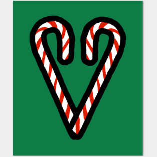 Candy Cane Heart Posters and Art
