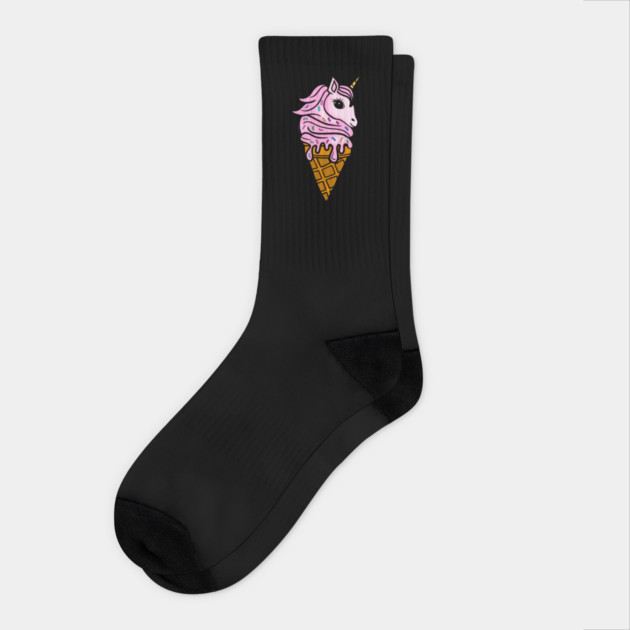Unicorn Icecream Dripping, Magical Love Unicorns Socks by logiamerch
