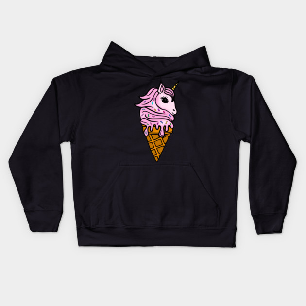 Unicorn Icecream Dripping, Magical Love Unicorns Kids Hoodie by logiamerch
