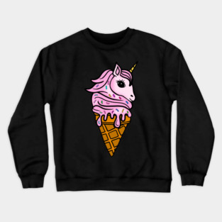 Unicorn Icecream Dripping, Magical Love Unicorns Crewneck Sweatshirt