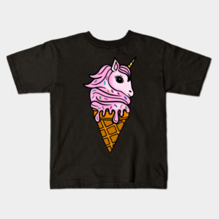 Unicorn Icecream Dripping, Magical Love Unicorns Kids T-Shirt