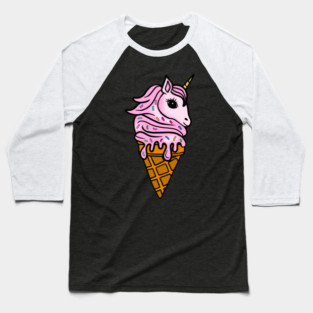 Unicorn Icecream Dripping, Magical Love Unicorns Baseball T-Shirt