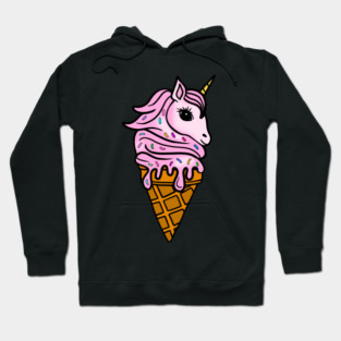 Unicorn Icecream Dripping, Magical Love Unicorns Hoodie