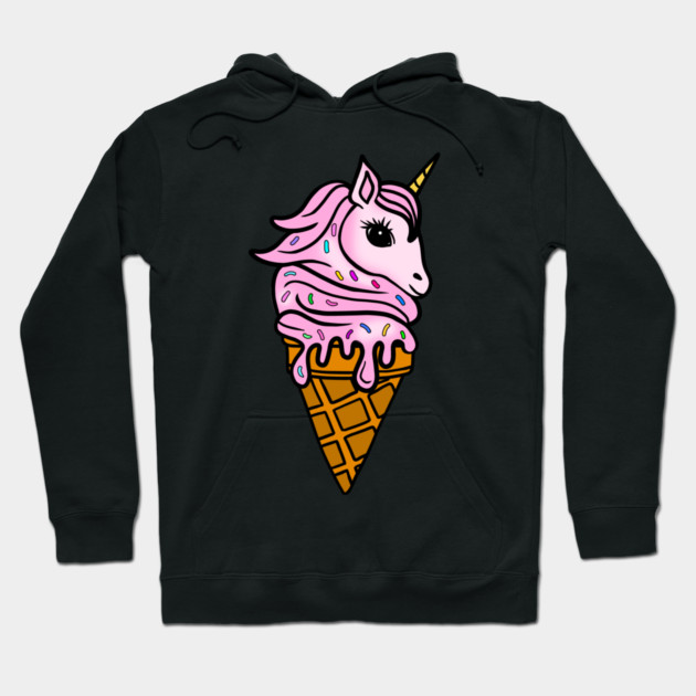 Unicorn Icecream Dripping, Magical Love Unicorns Hoodie by logiamerch