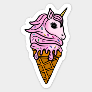 Unicorn Icecream Dripping, Magical Love Unicorns Sticker