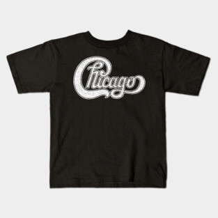 Chicago / Retro Styled Faded Design (White) Kids T-Shirt