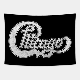 Chicago / Retro Styled Faded Design (White) Tapestry