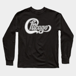Chicago / Retro Styled Faded Design (White) Long Sleeve T-Shirt