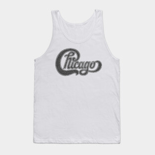 Chicago / Retro Styled Faded Design (Black) Tank Top