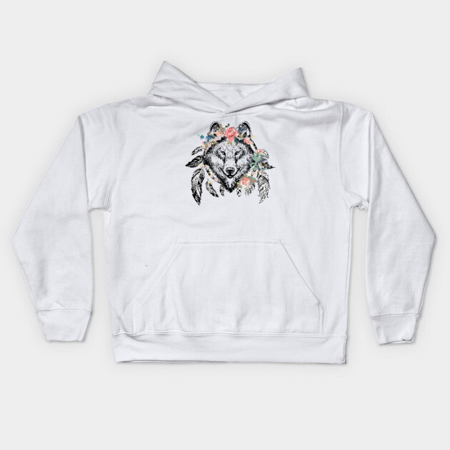 Wolf Spirit Kids Hoodie by MCALTees