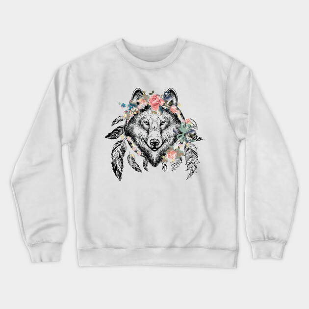Wolf Spirit Crewneck Sweatshirt by MCALTees