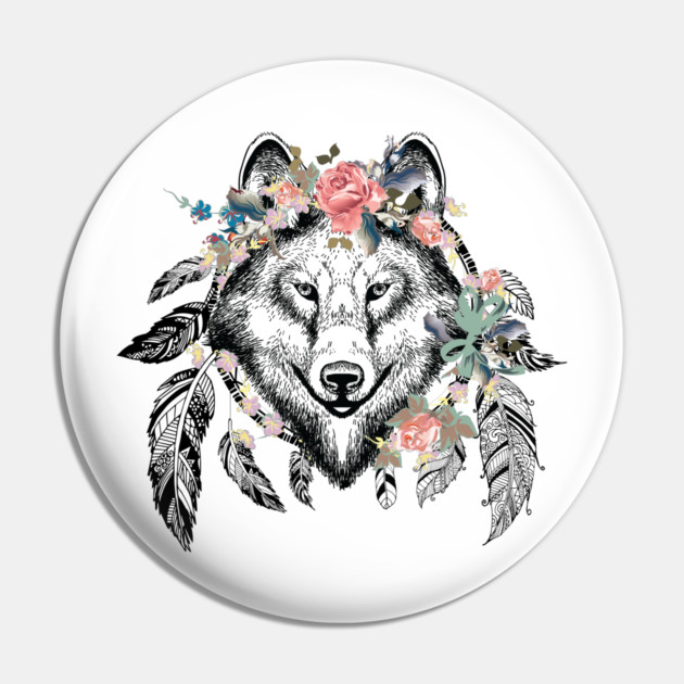 Wolf Spirit Pin by MCALTees