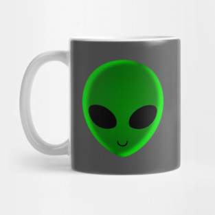 Alien head green on mars Believe UFO Mug
