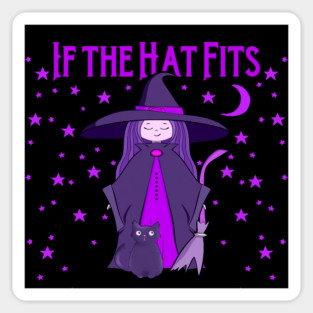 If the Hat Fits Purple Cheeky Witch® Sticker