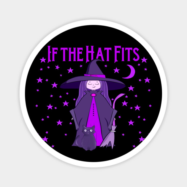If the Hat Fits Purple Cheeky Witch® Magnet by Cheeky Witch