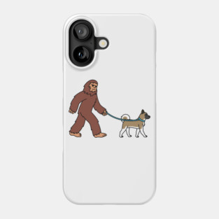 Bigfoot Walking Akita Phone Case