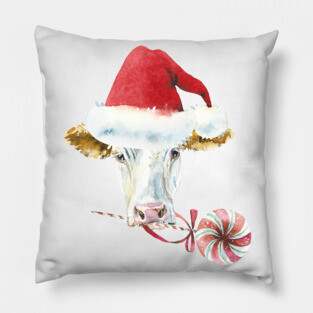 Christmas Cow Pillow