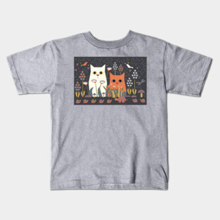 CATS IN A GARDEN Kids T-Shirt