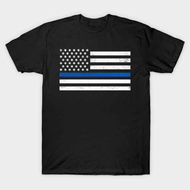 Thin Blue Line Flag Police Lives Matter American Hero Fun Gift T-Shirt