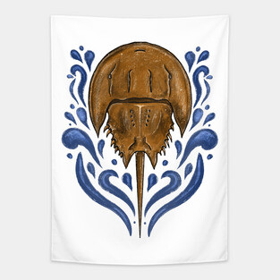 Horseshoe Crab Swirl Tapestry