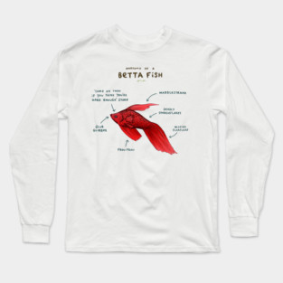 Anatomy of a Betta Fish Long Sleeve T-Shirt