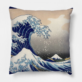 Hokusai Great Wave of Kanagawa Pillow