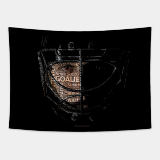 Typographic Hockey Goalie Tribute Tapestry
