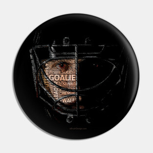 Typographic Hockey Goalie Tribute Pin